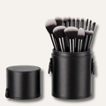 Pro Glam Set – Kit de 14 pinceaux de maquillage avec boîte en cuir