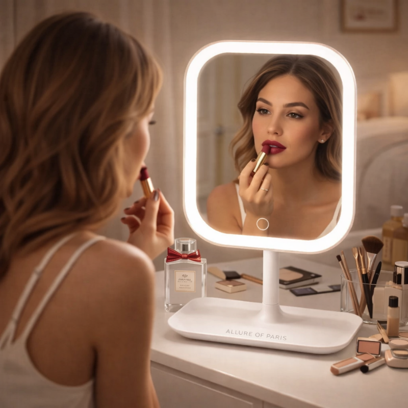 Glow Mirror 3D – Miroir de Maquillage LED
